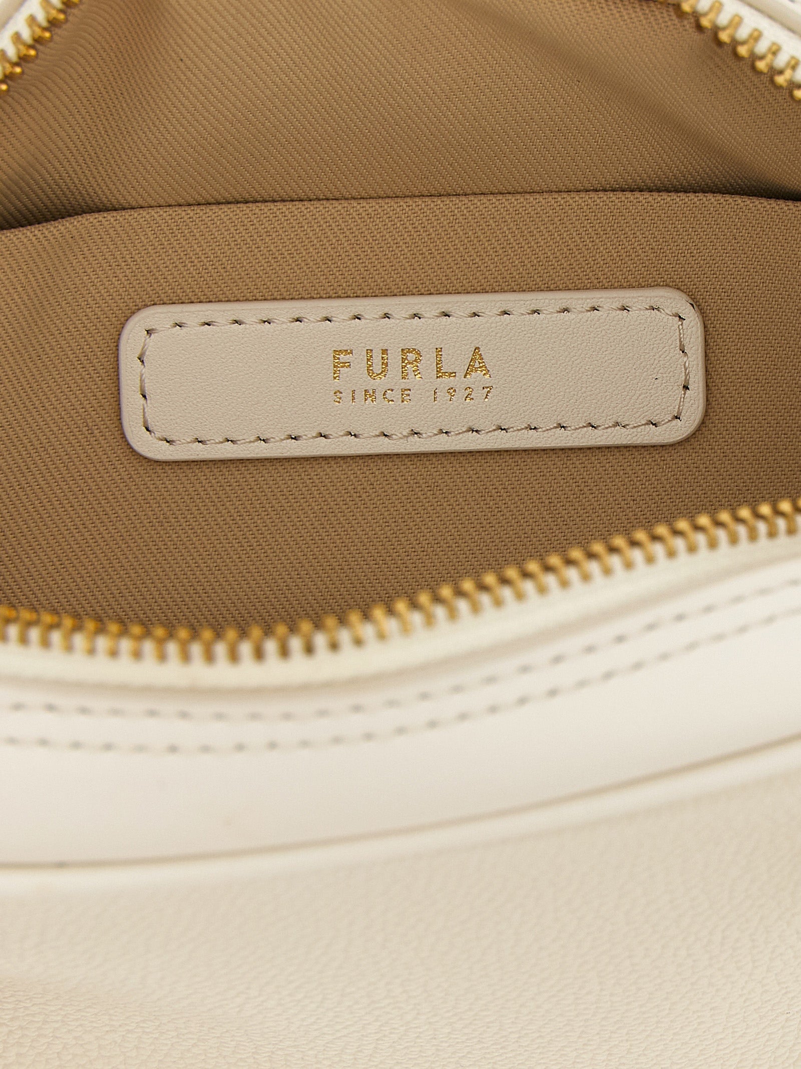 Furla Cream White Calfskin Handbag