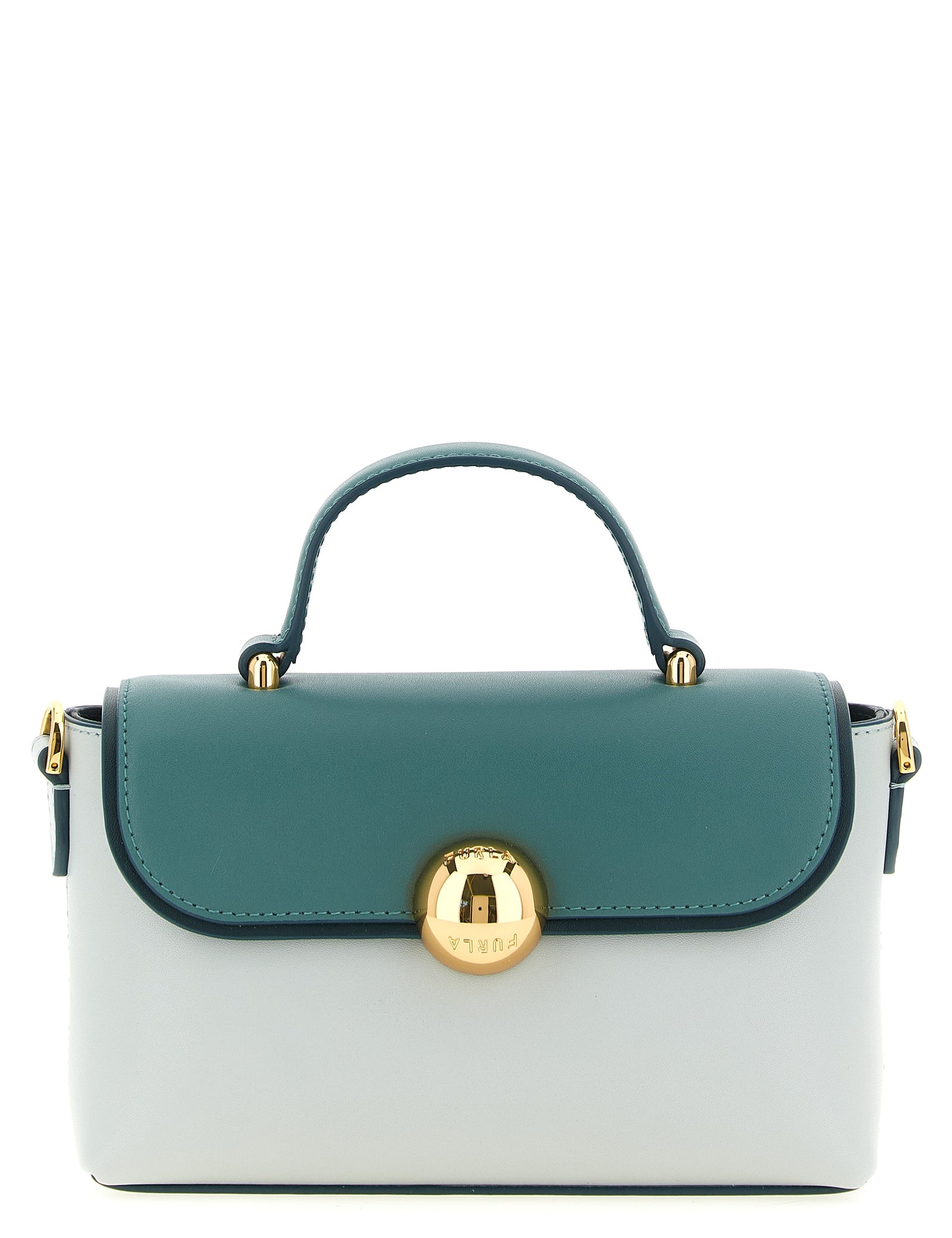 Furla Green Bicolor Calfskin Mignon Handbag
