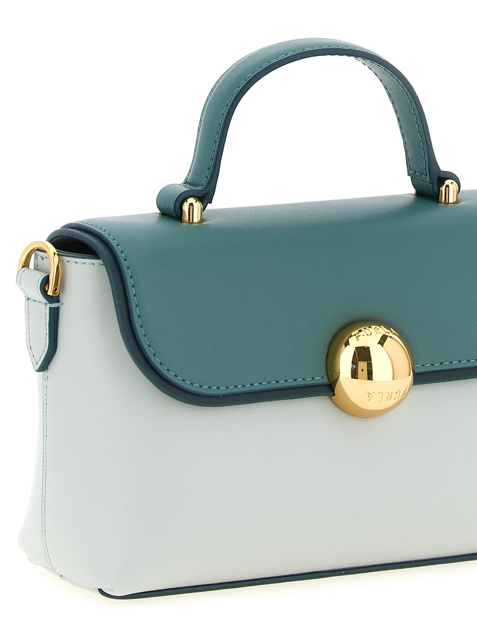 Furla Green Bicolor Calfskin Mignon Handbag