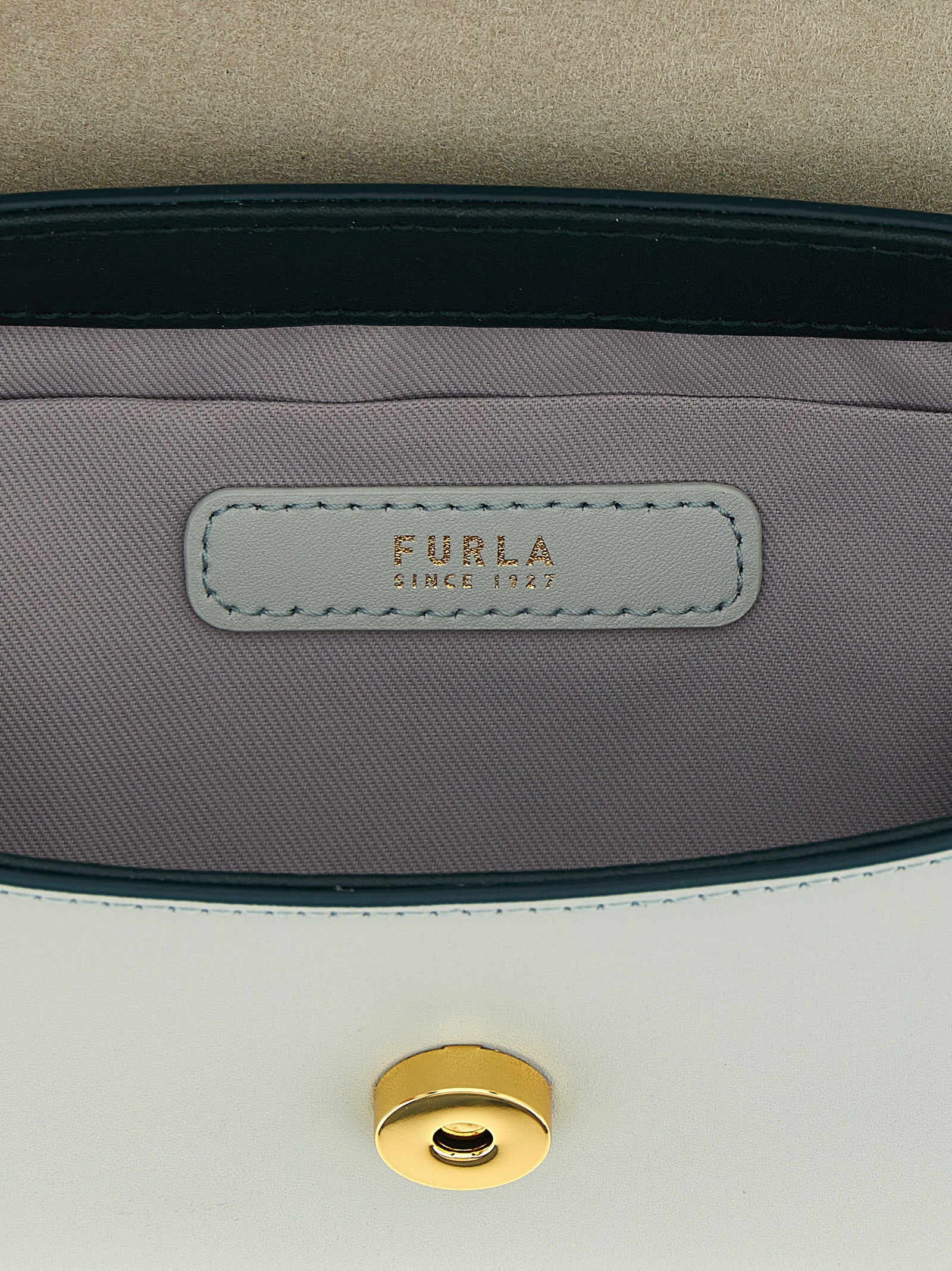 Furla Green Bicolor Calfskin Mignon Handbag