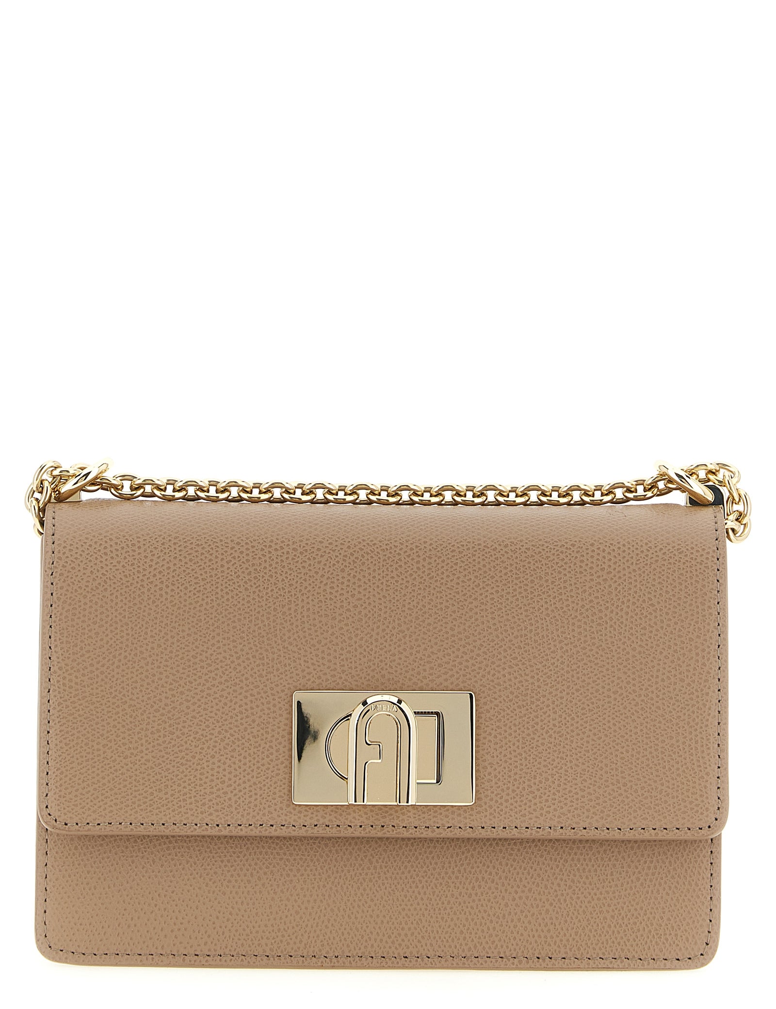Furla Beige Calfskin Mini Crossbody Bag