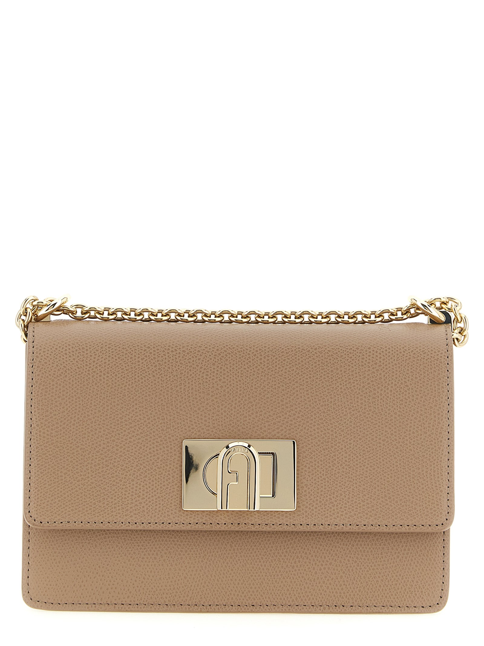 Furla Beige Calfskin Mini Crossbody Bag