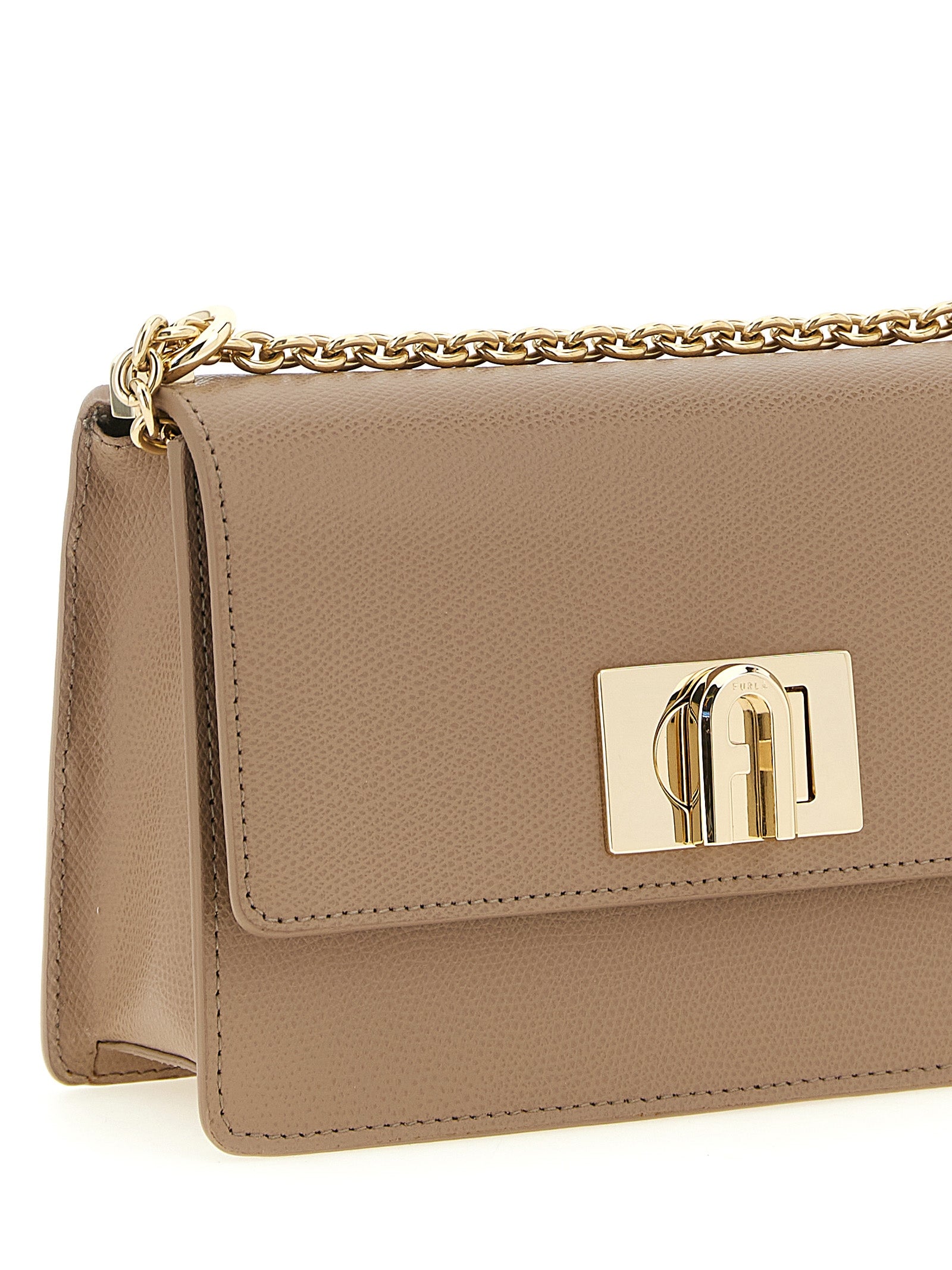 Furla Beige Calfskin Mini Crossbody Bag