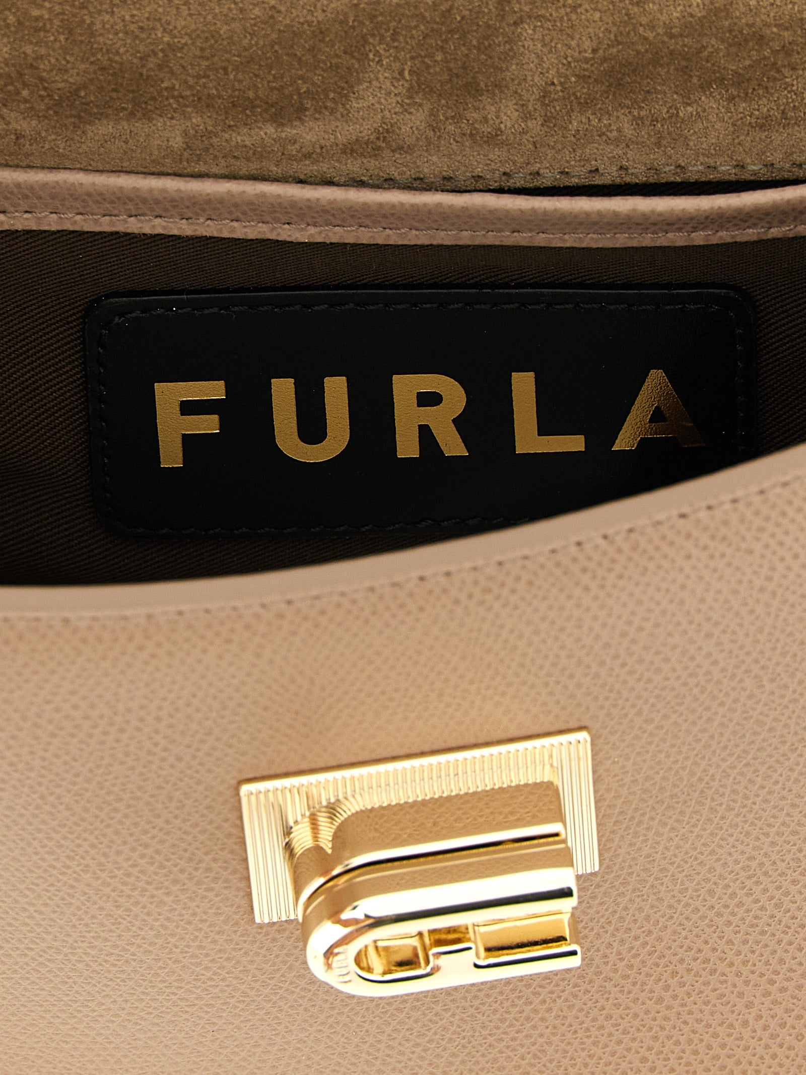 Furla Beige Calfskin Mini Crossbody Bag
