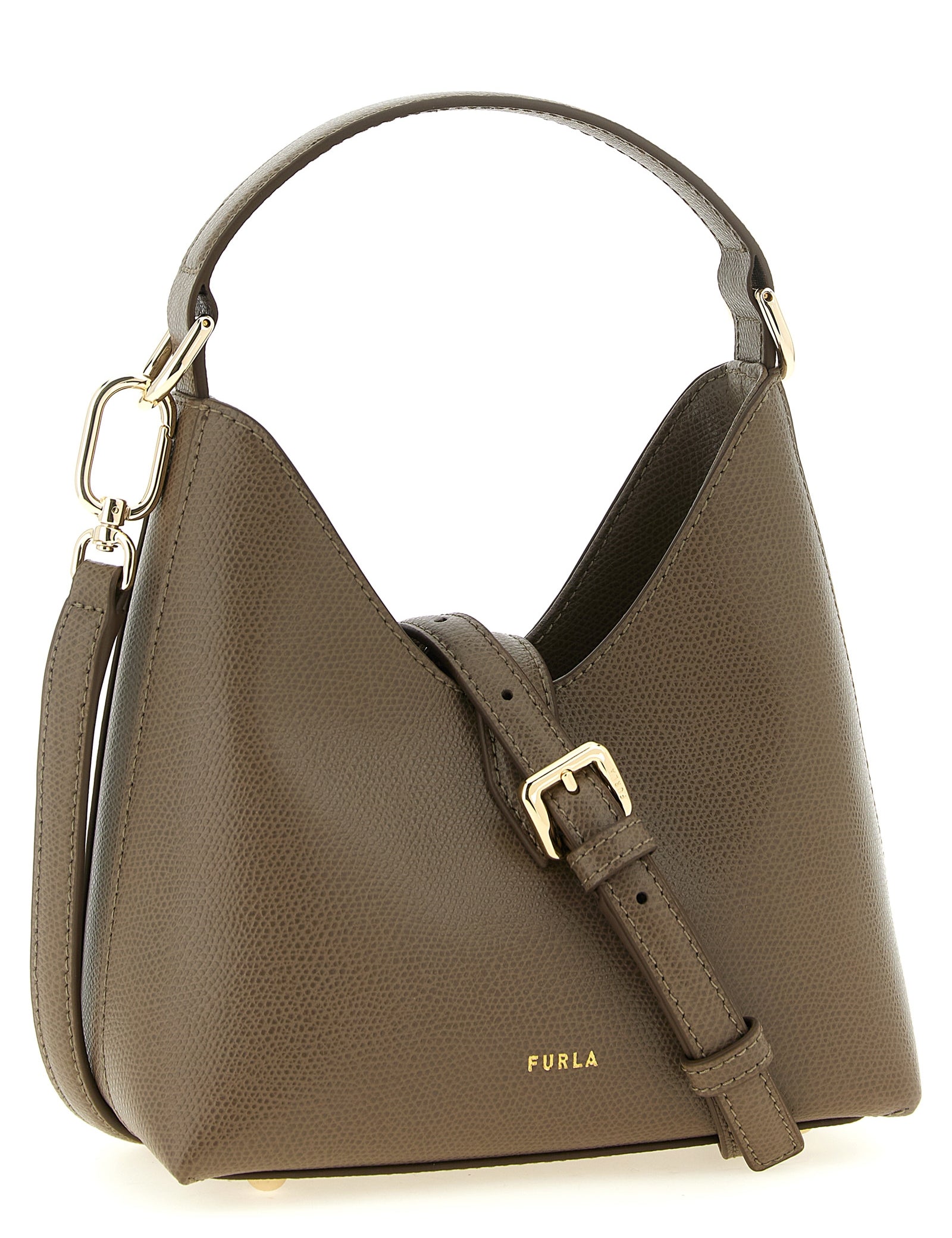 Furla Green Calfskin Mini Hobo Bag