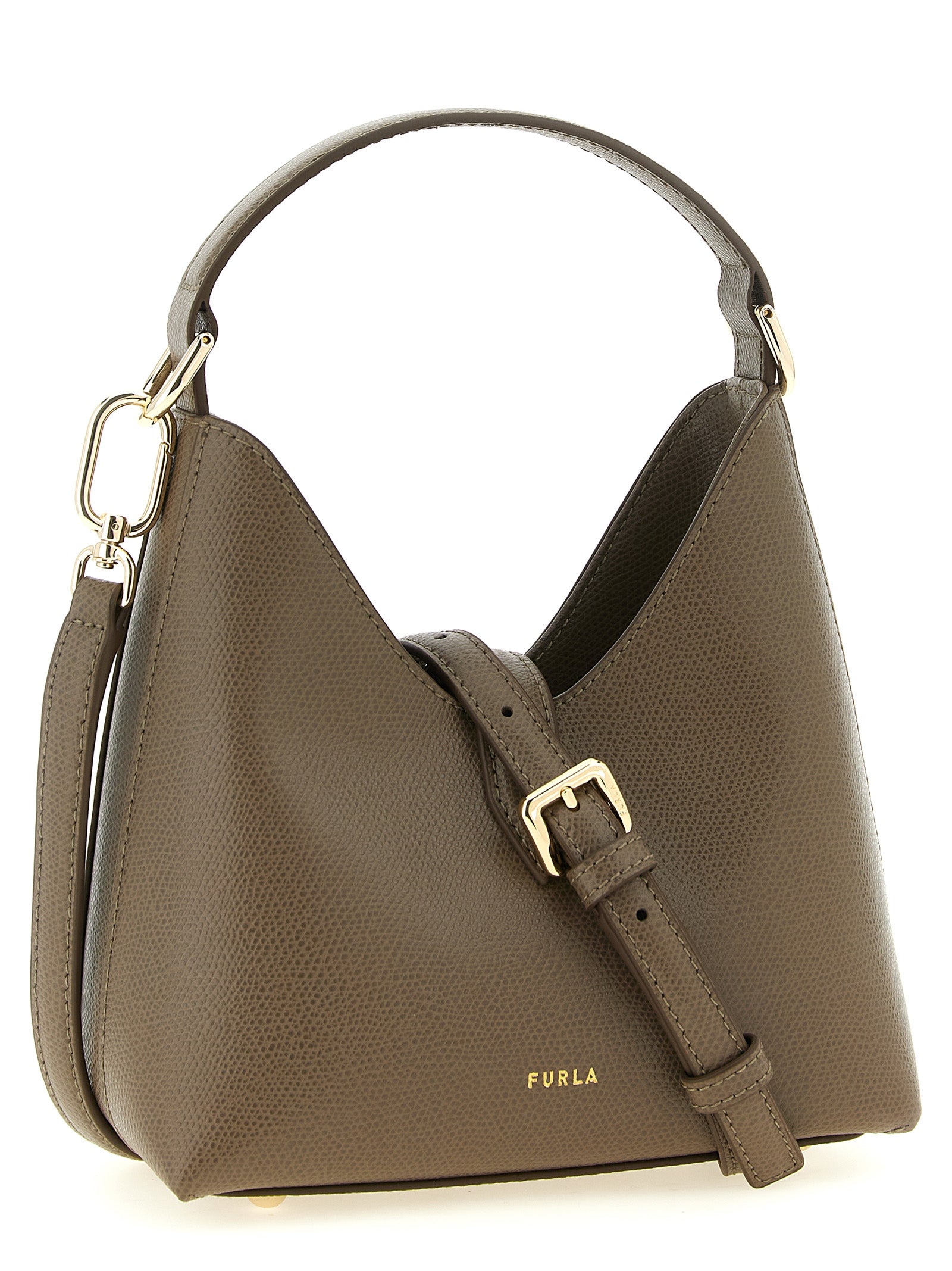 Furla Green Calfskin Mini Hobo Bag