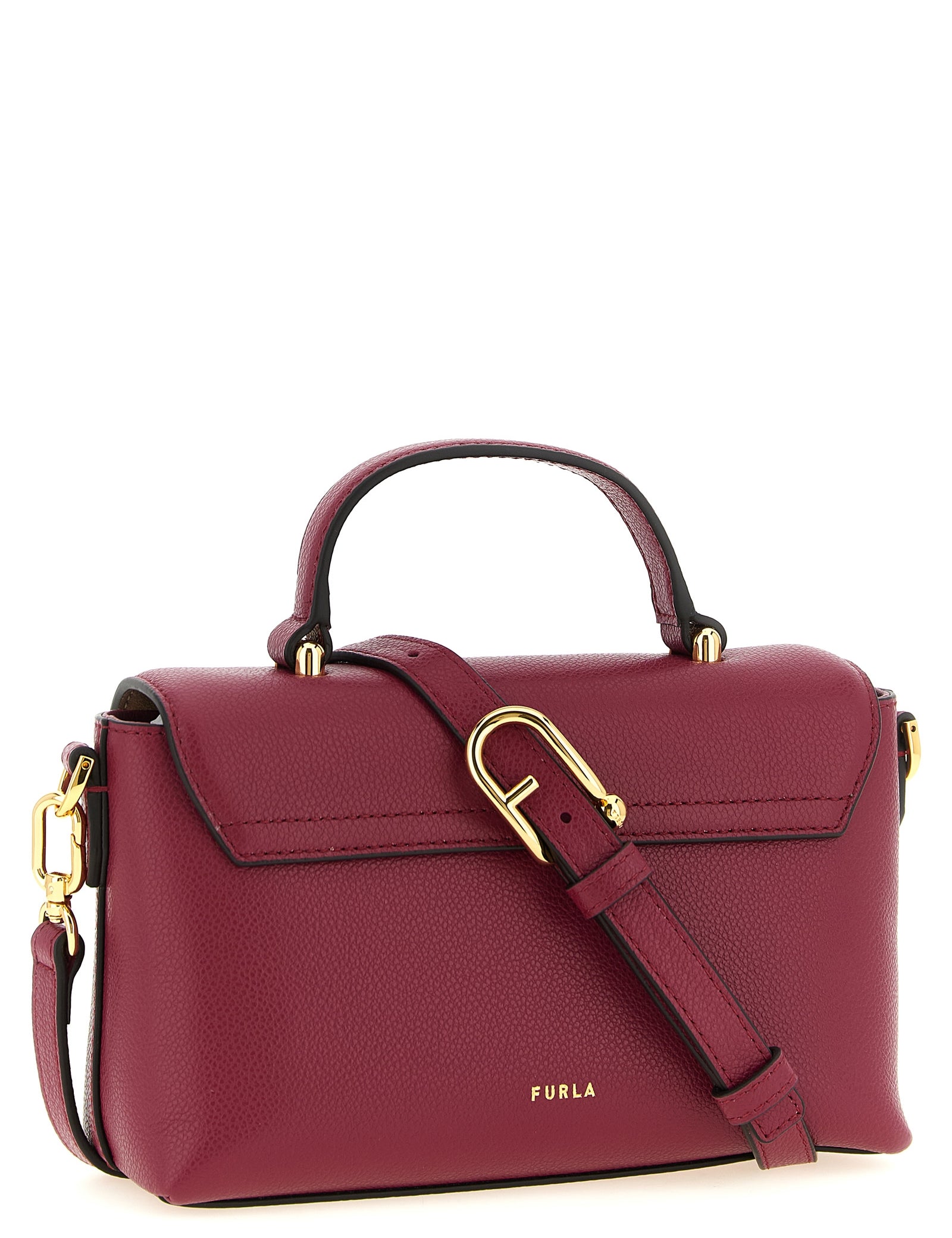 Furla Burgundy Calfskin Mignon Handbag