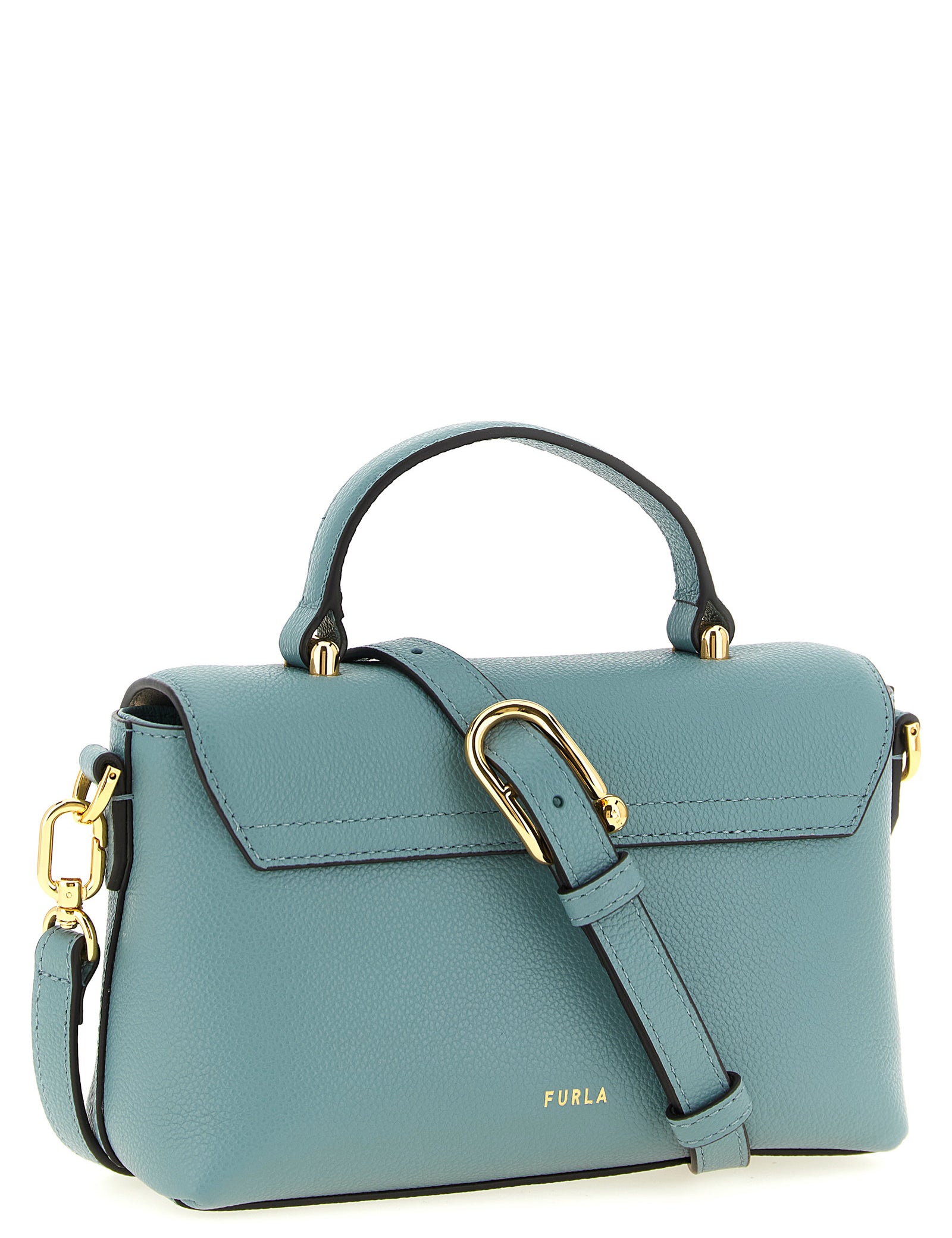 Furla Light Blue Calfskin Mignon Handbag