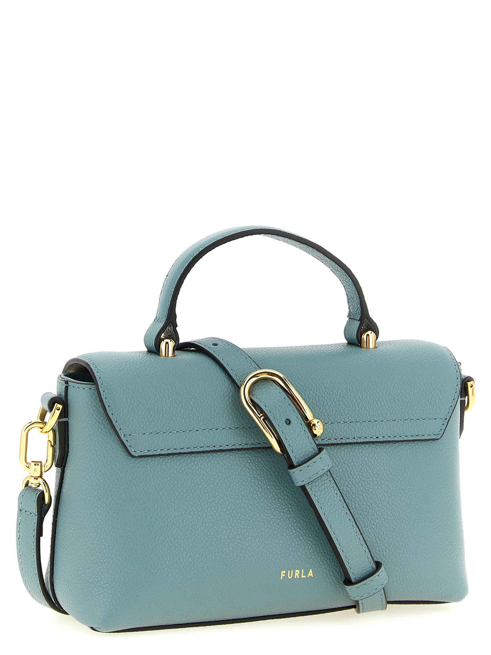 Furla Light Blue Calfskin Mignon Handbag