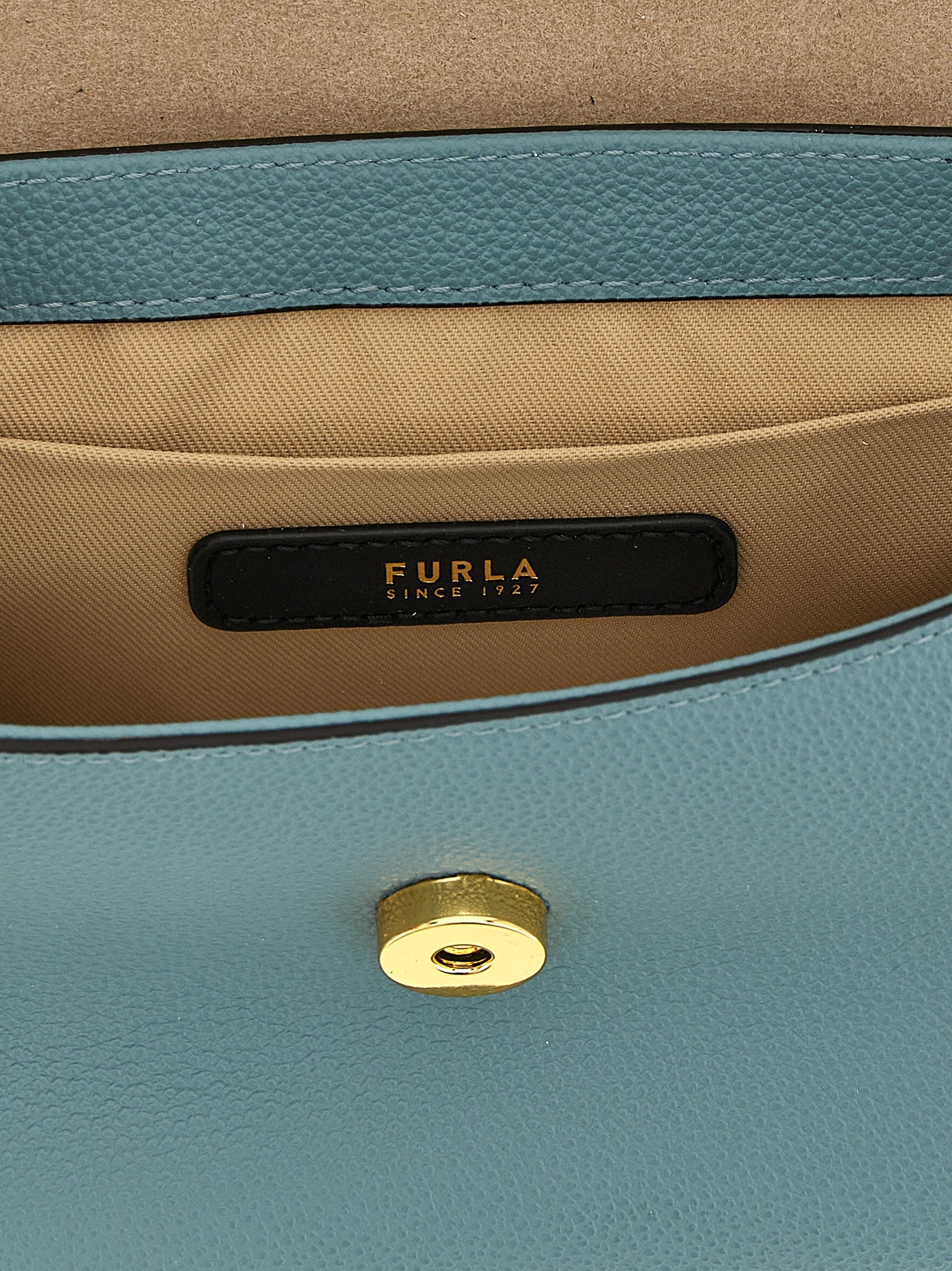Furla Light Blue Calfskin Mignon Handbag