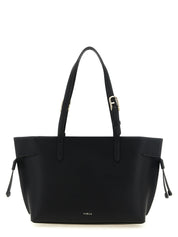 Furla Black Hammered Calfskin Tote Bag