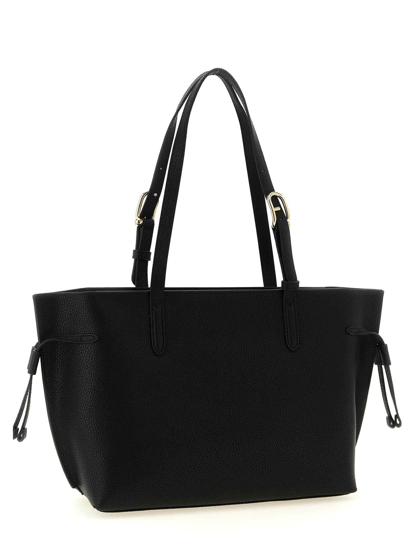 Furla Black Hammered Calfskin Tote Bag