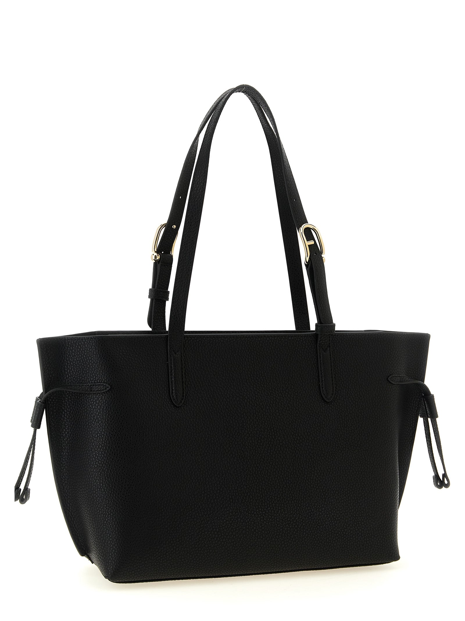 Furla Black Hammered Calfskin Tote Bag