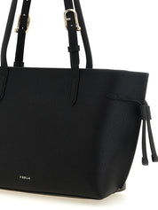 Furla Black Hammered Calfskin Tote Bag