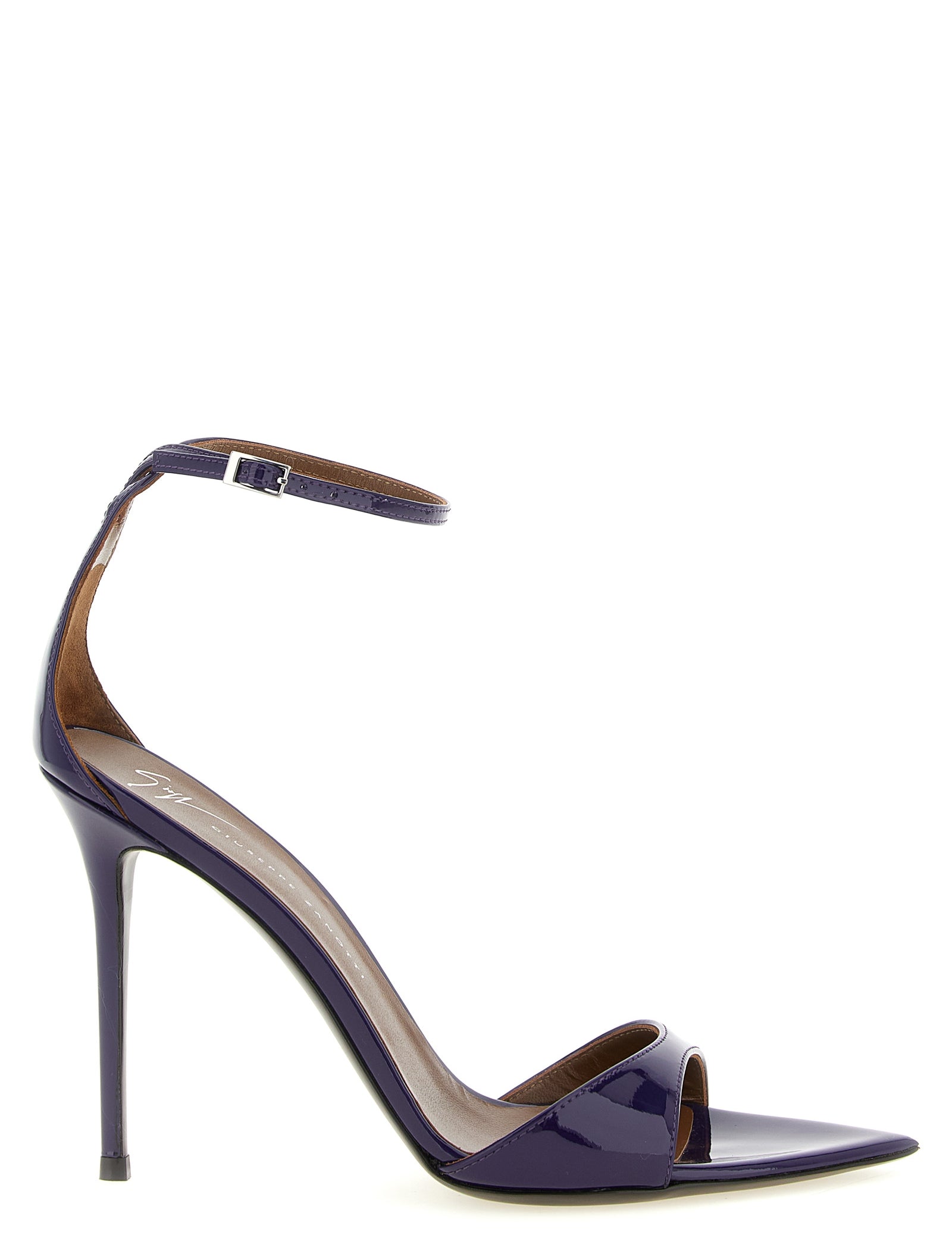 Giuseppe Zanotti Purple Patent Calfskin Stiletto Heel Sandals