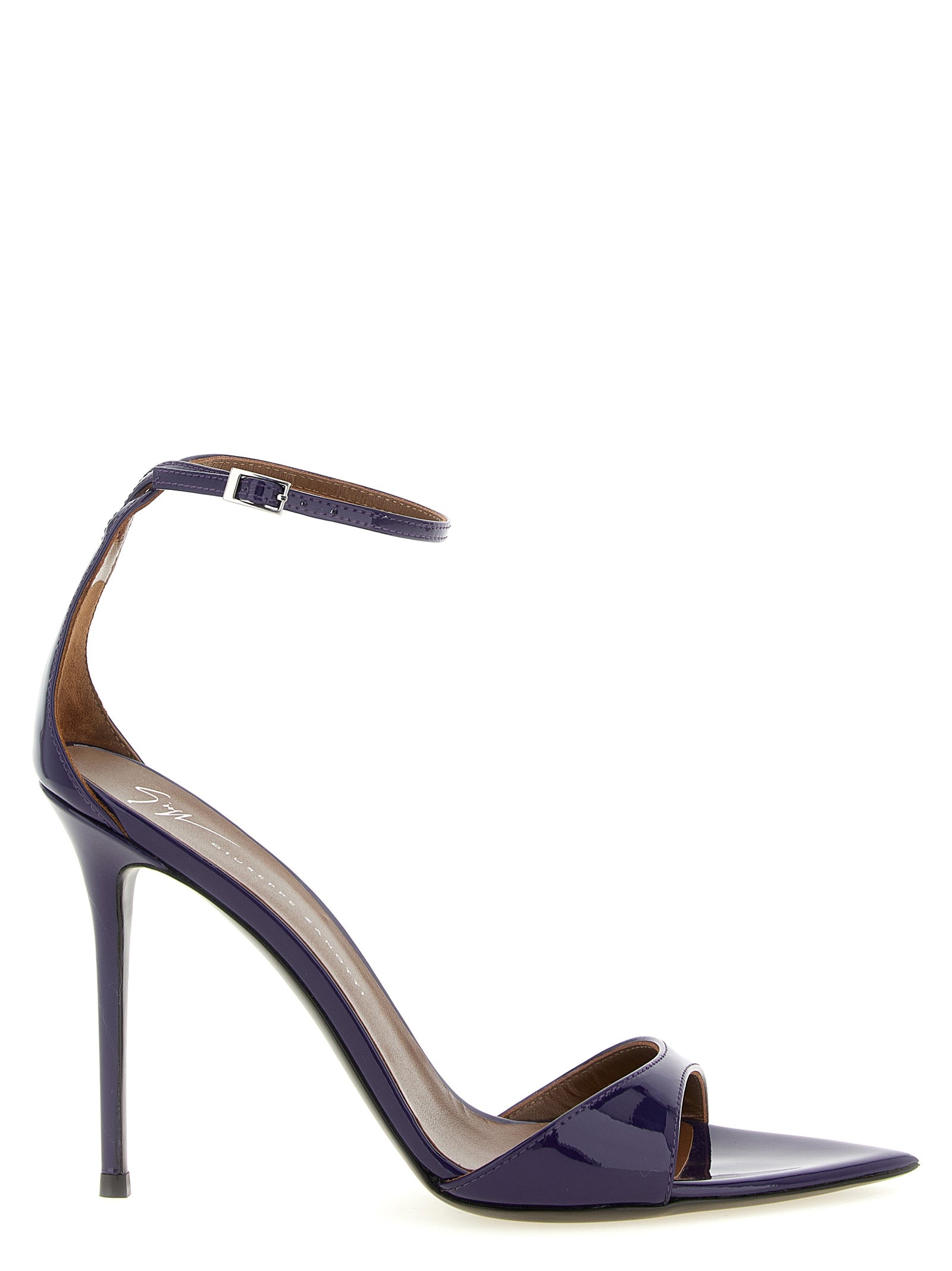 Giuseppe Zanotti Purple Patent Calfskin Stiletto Heel Sandals
