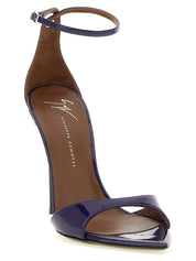 Giuseppe Zanotti Purple Patent Calfskin Stiletto Heel Sandals