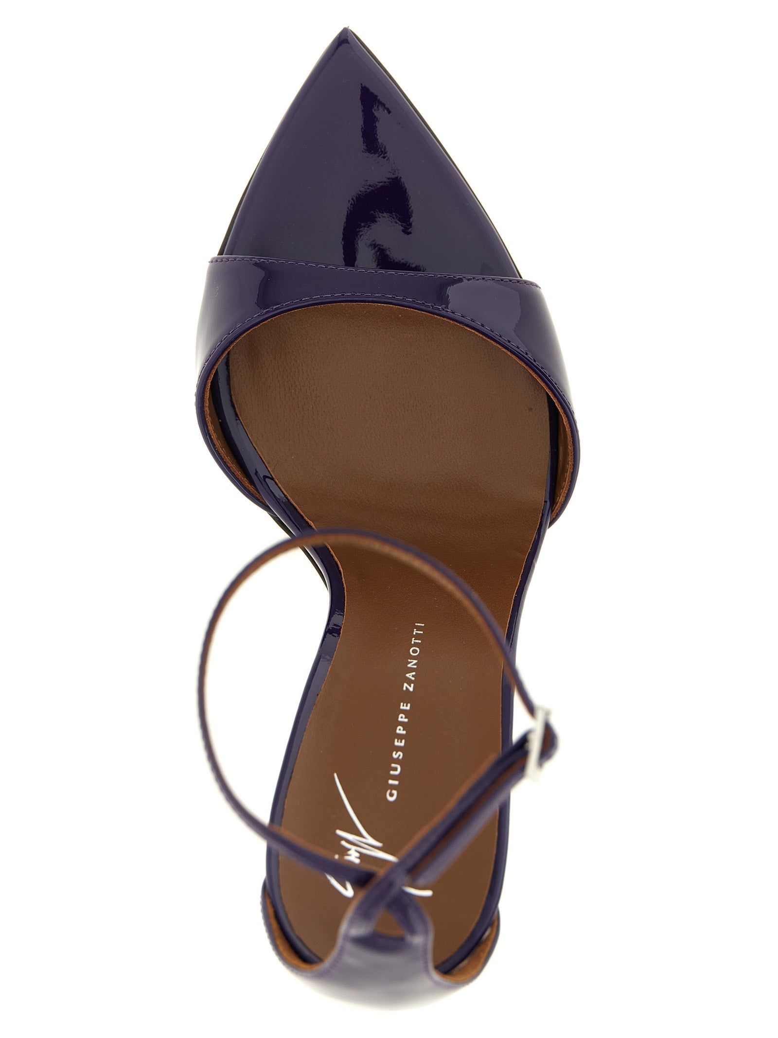 Giuseppe Zanotti Purple Patent Calfskin Stiletto Heel Sandals