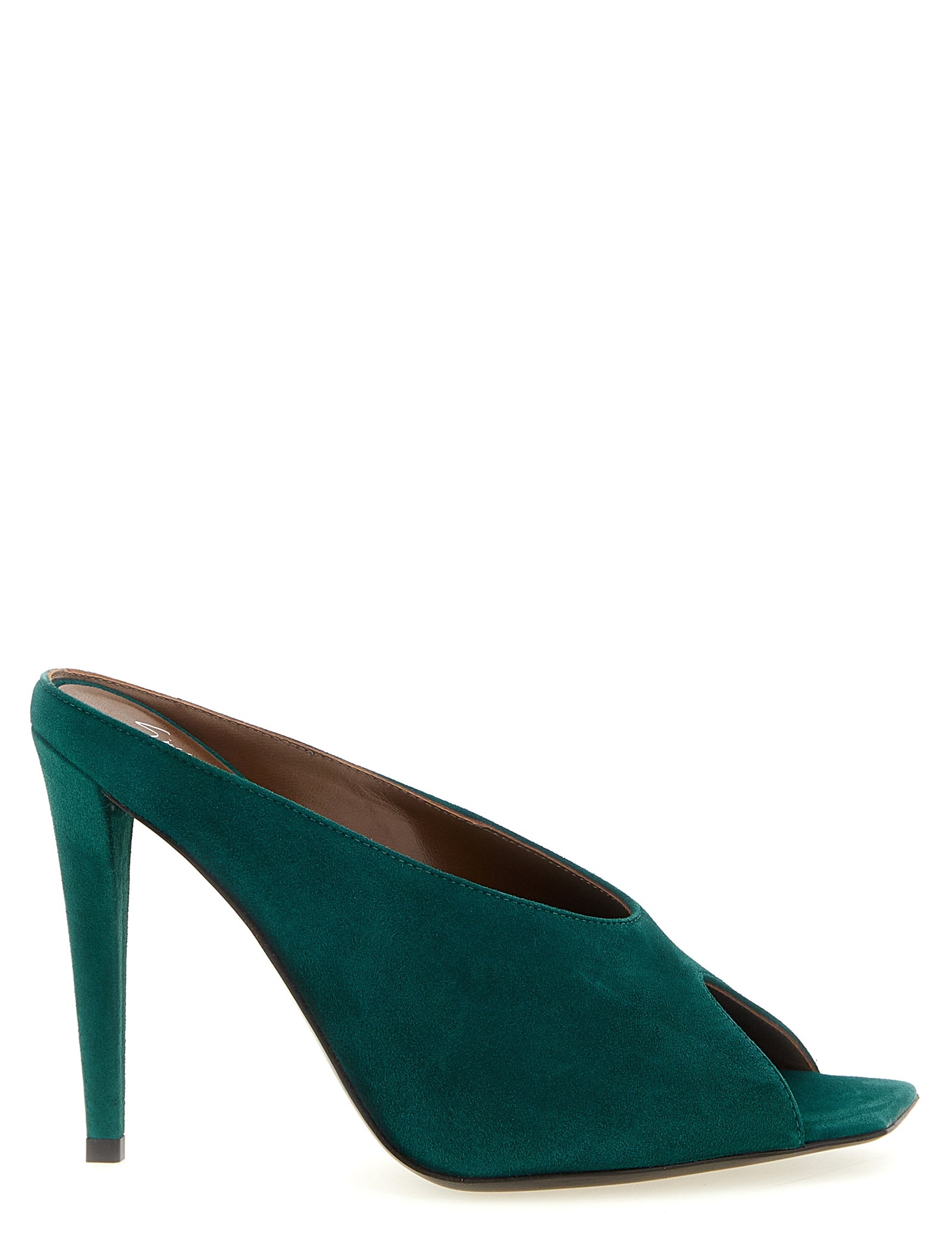 Giuseppe Zanotti Emerald Green Suede Stiletto Heel Sandals