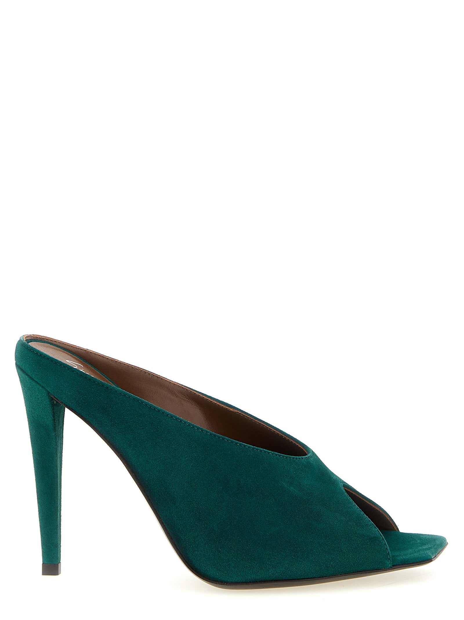 Giuseppe Zanotti Emerald Green Suede Stiletto Heel Sandals