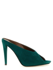 Giuseppe Zanotti Emerald Green Suede Stiletto Heel Sandals