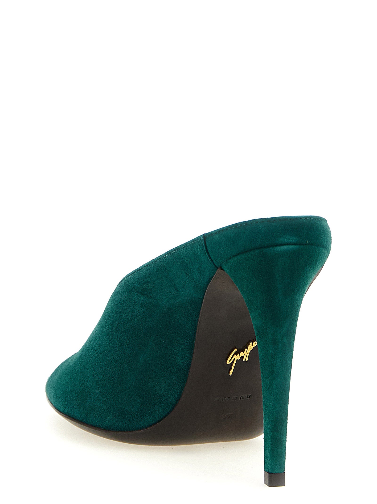 Giuseppe Zanotti Emerald Green Suede Stiletto Heel Sandals