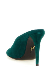 Giuseppe Zanotti Emerald Green Suede Stiletto Heel Sandals