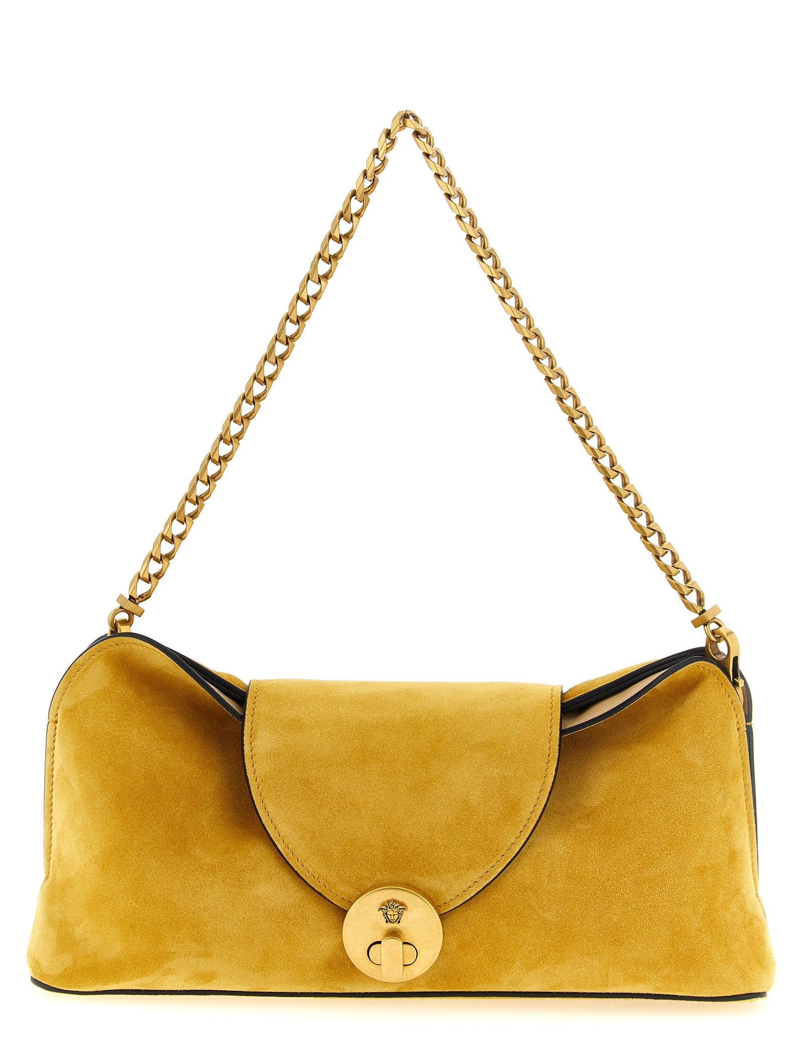 Versace Ochre Yellow Calfskin Clutch Bag