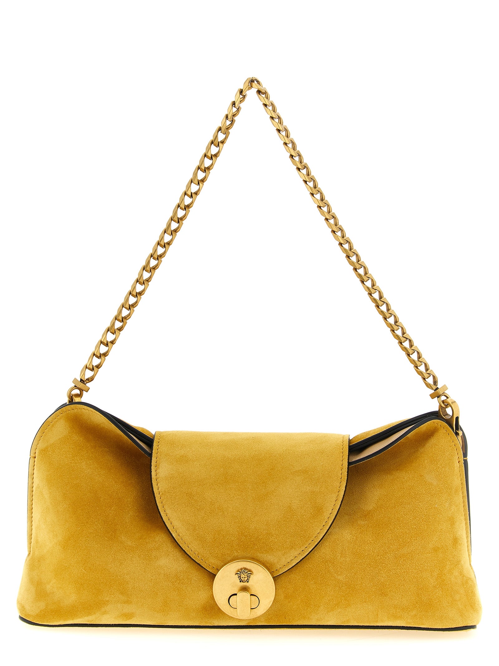 Versace Ochre Yellow Calfskin Clutch Bag