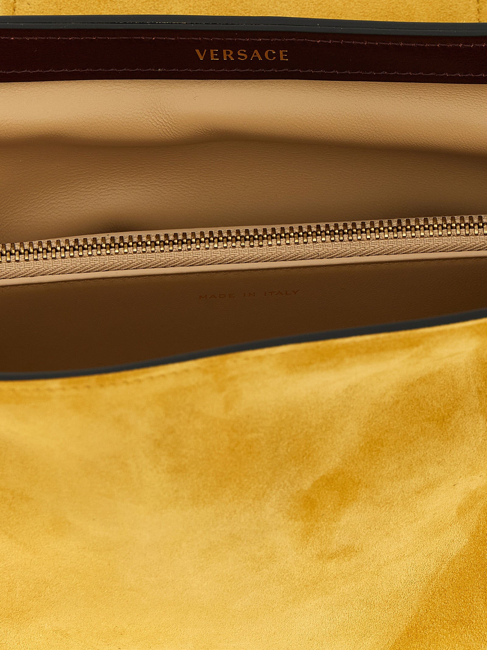 Versace Ochre Yellow Calfskin Clutch Bag