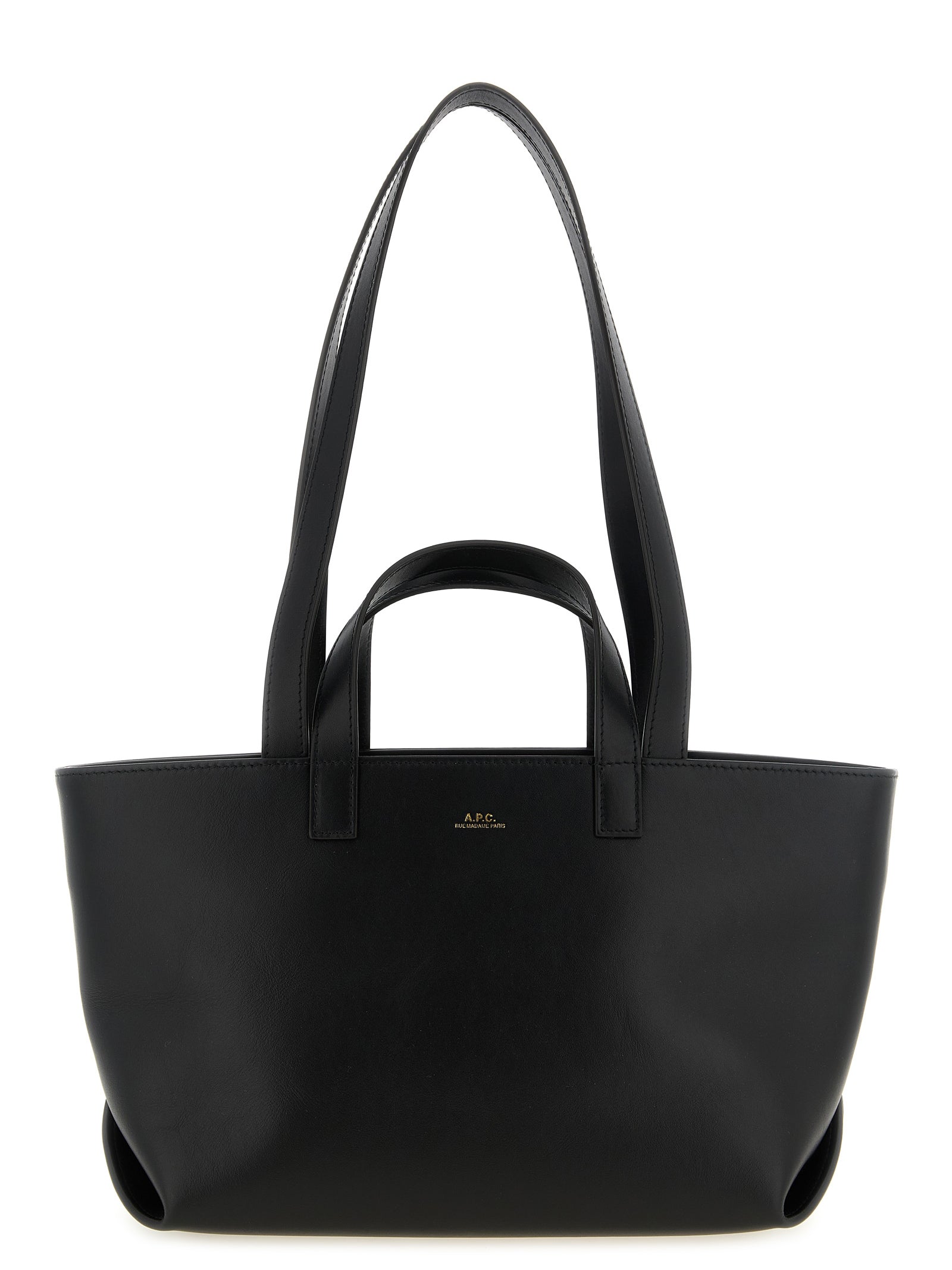 A.P.C. Black Cowhide Small Shopping Bag