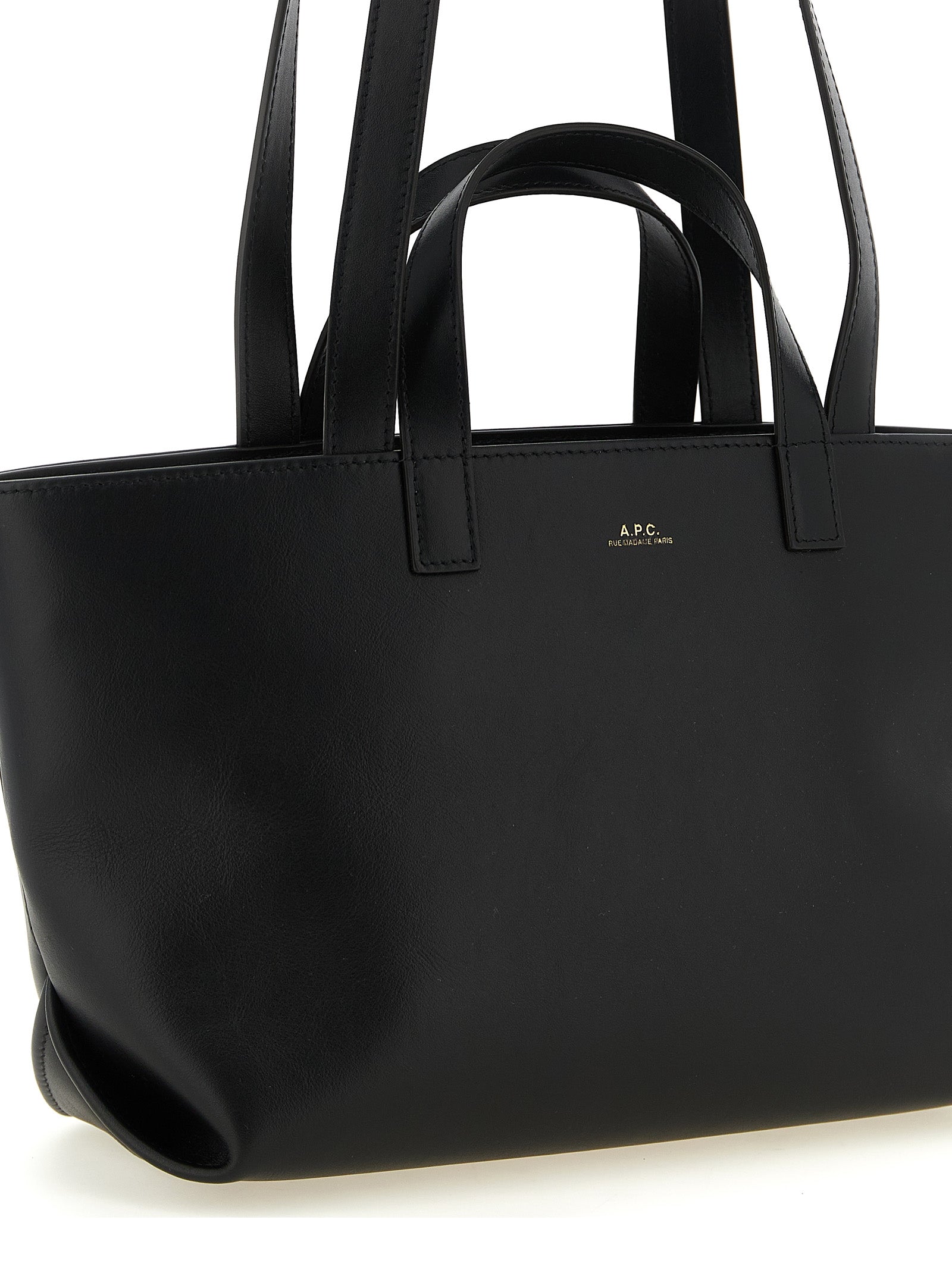 A.P.C. Black Cowhide Small Shopping Bag
