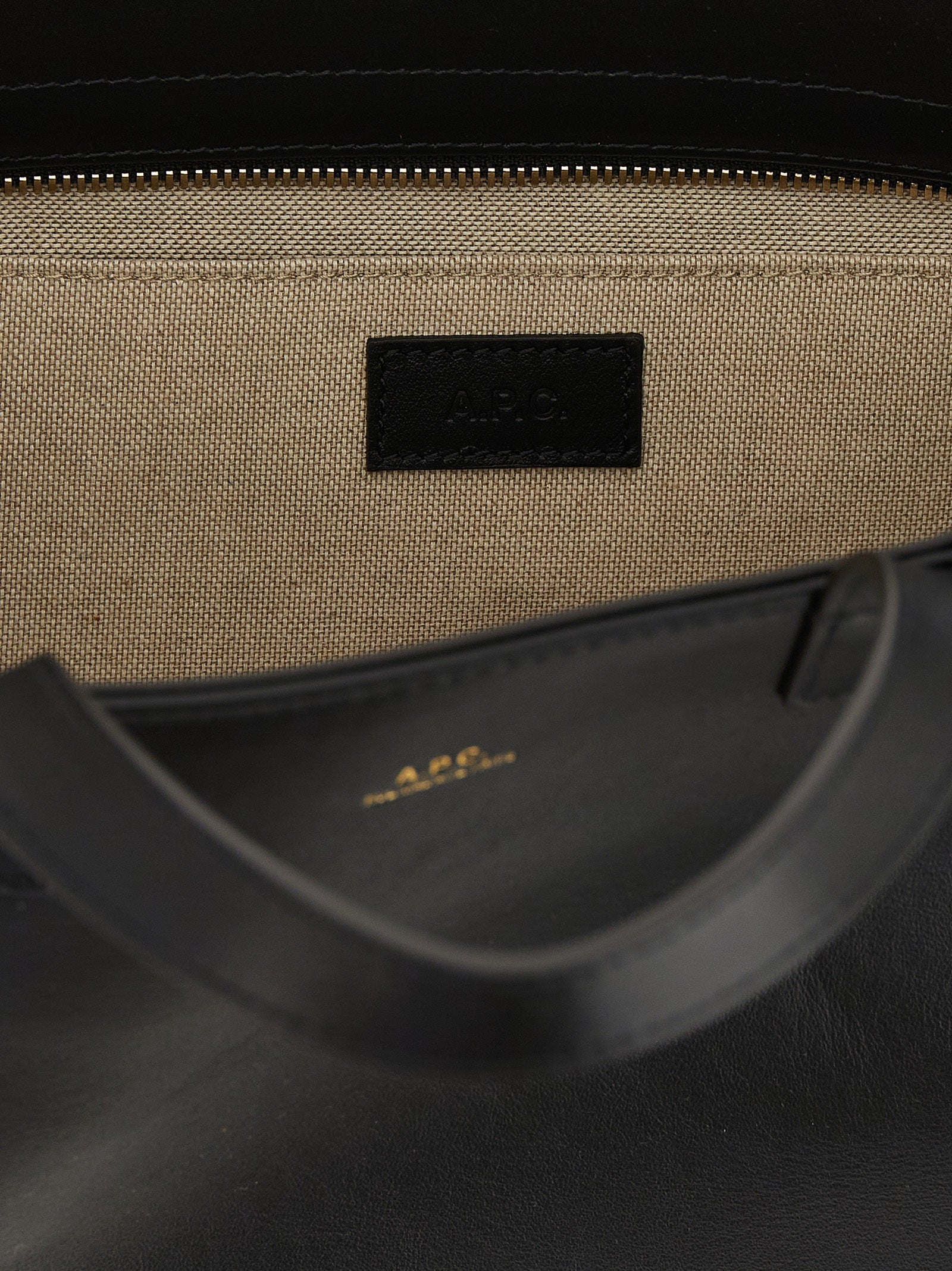 A.P.C. Black Cowhide Small Shopping Bag