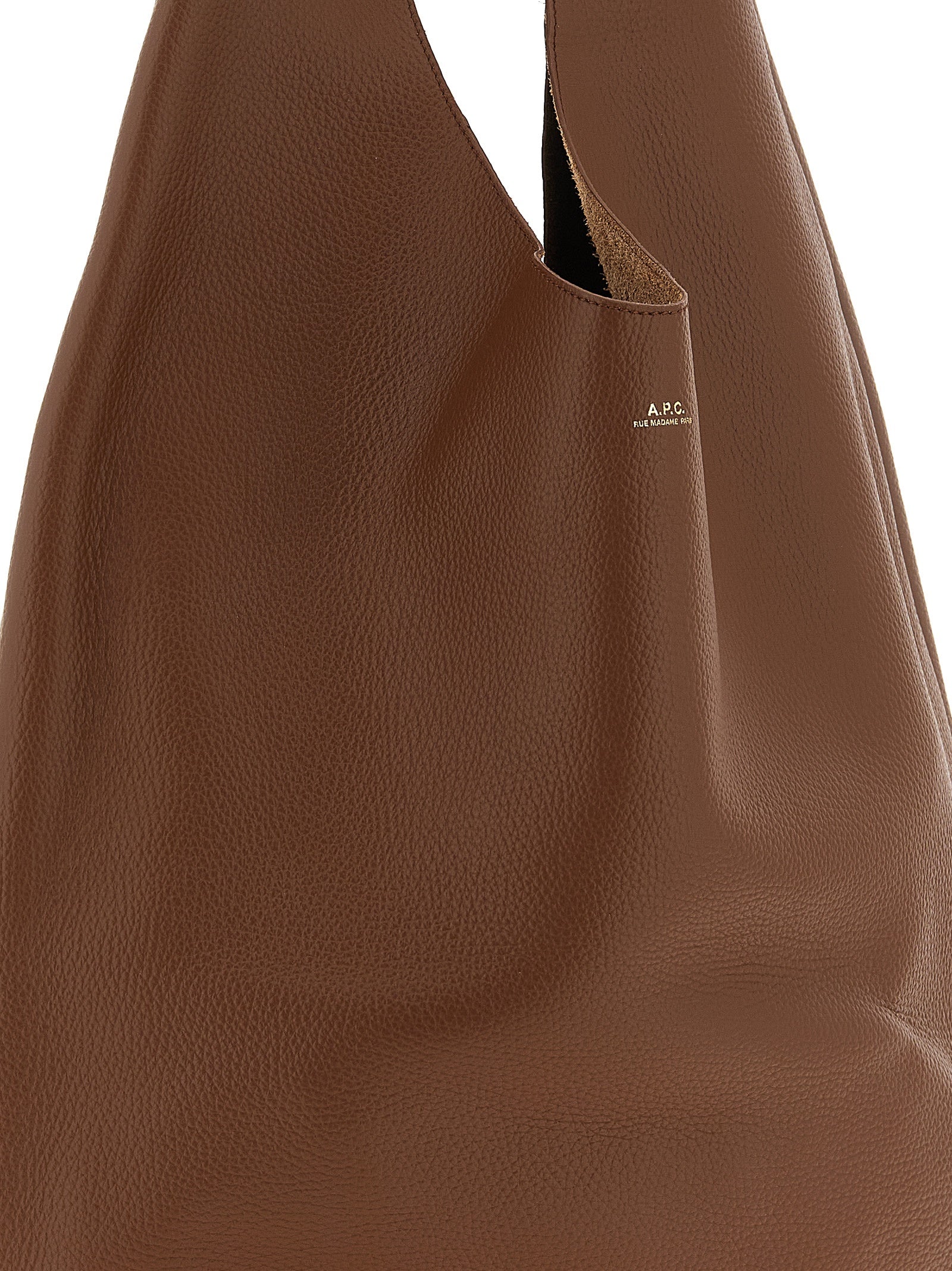 A.P.C. Hazelnut Hammered Cowhide Shoulder Bag