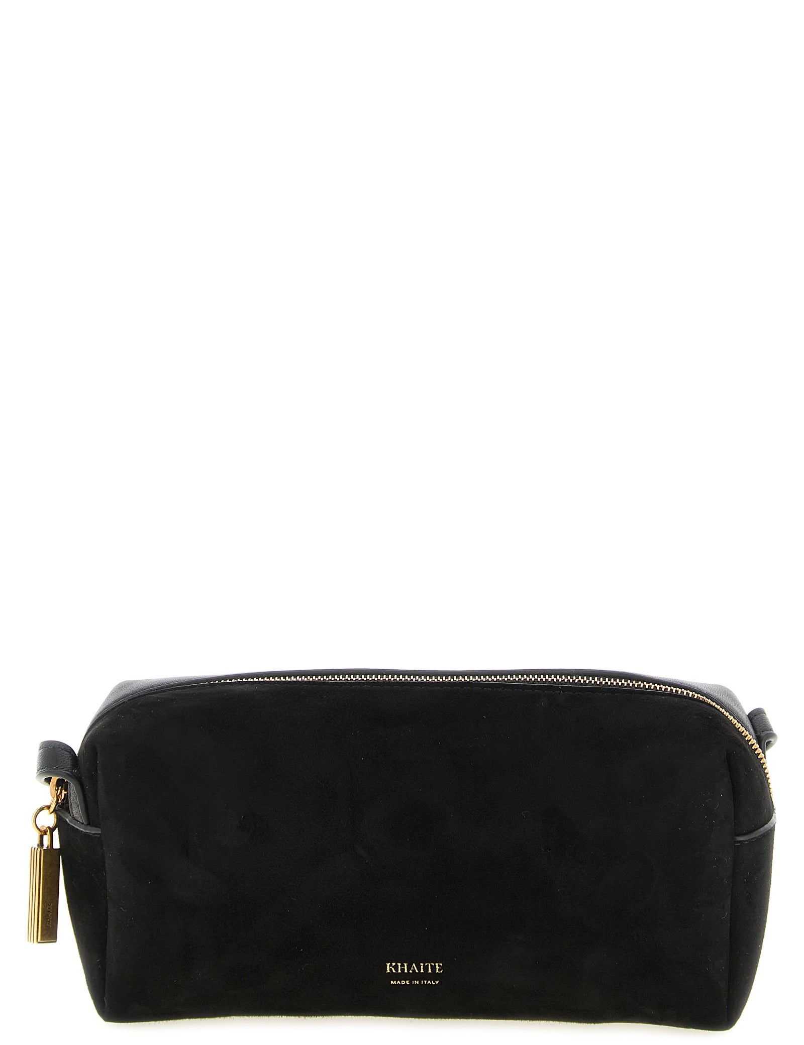 Khaite Black Calfskin and Suede Mini Crossbody Bag