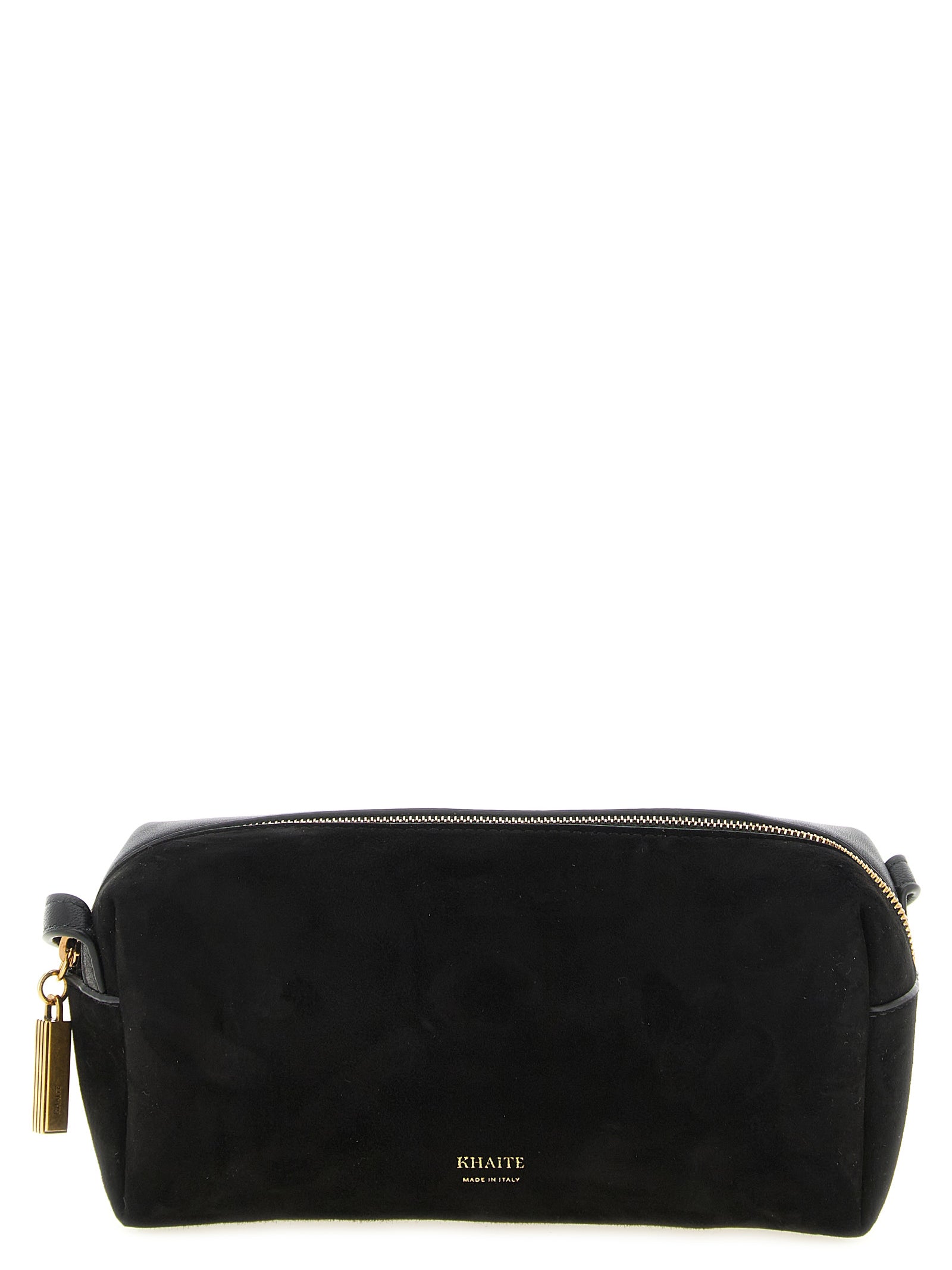 Khaite Black Calfskin and Suede Mini Crossbody Bag