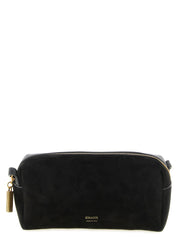 Khaite Black Calfskin and Suede Mini Crossbody Bag