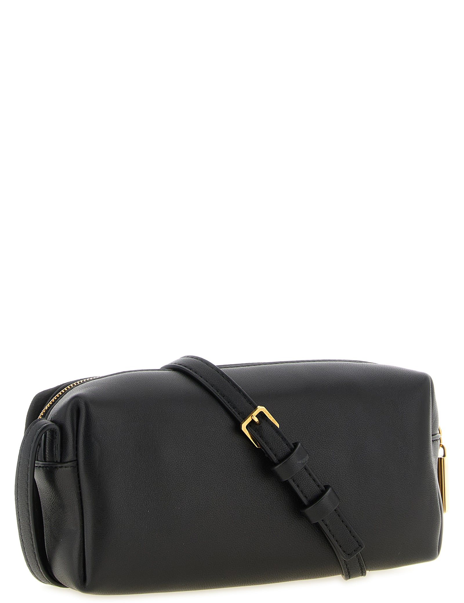 Khaite Black Calfskin and Suede Mini Crossbody Bag