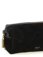 Khaite Black Calfskin and Suede Mini Crossbody Bag