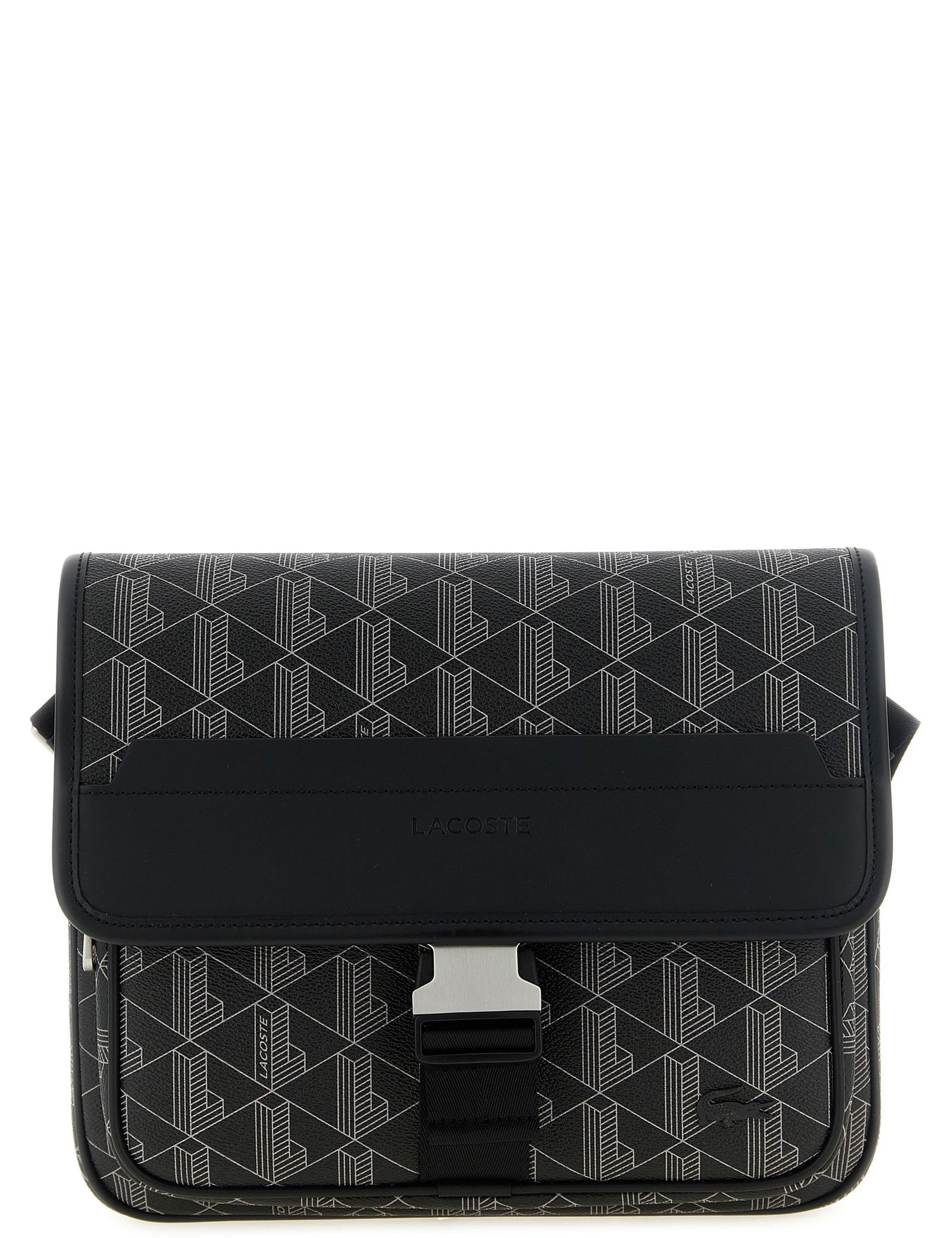 Lacoste Black Coated Material Crossbody Bag