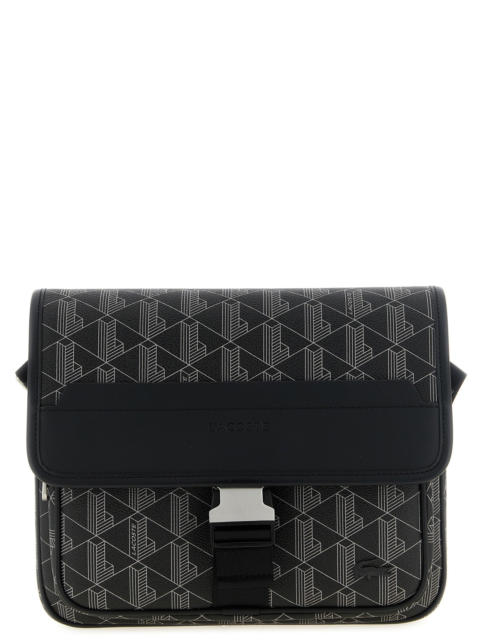 Lacoste Black Coated Material Crossbody Bag