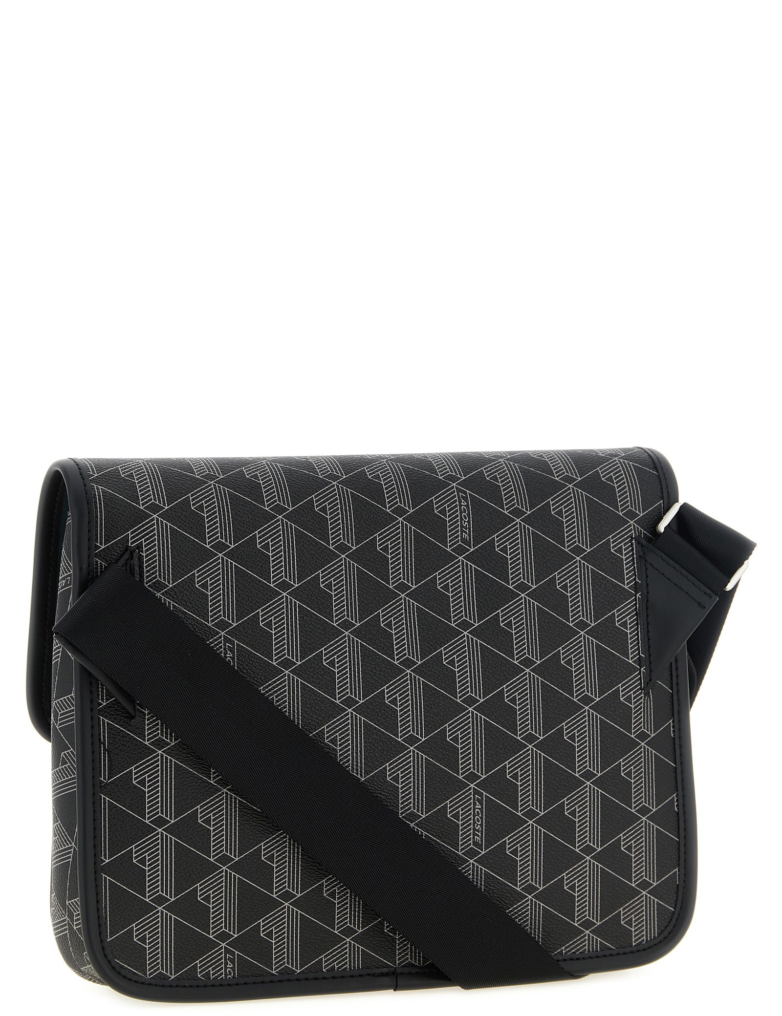 Lacoste Black Coated Material Crossbody Bag