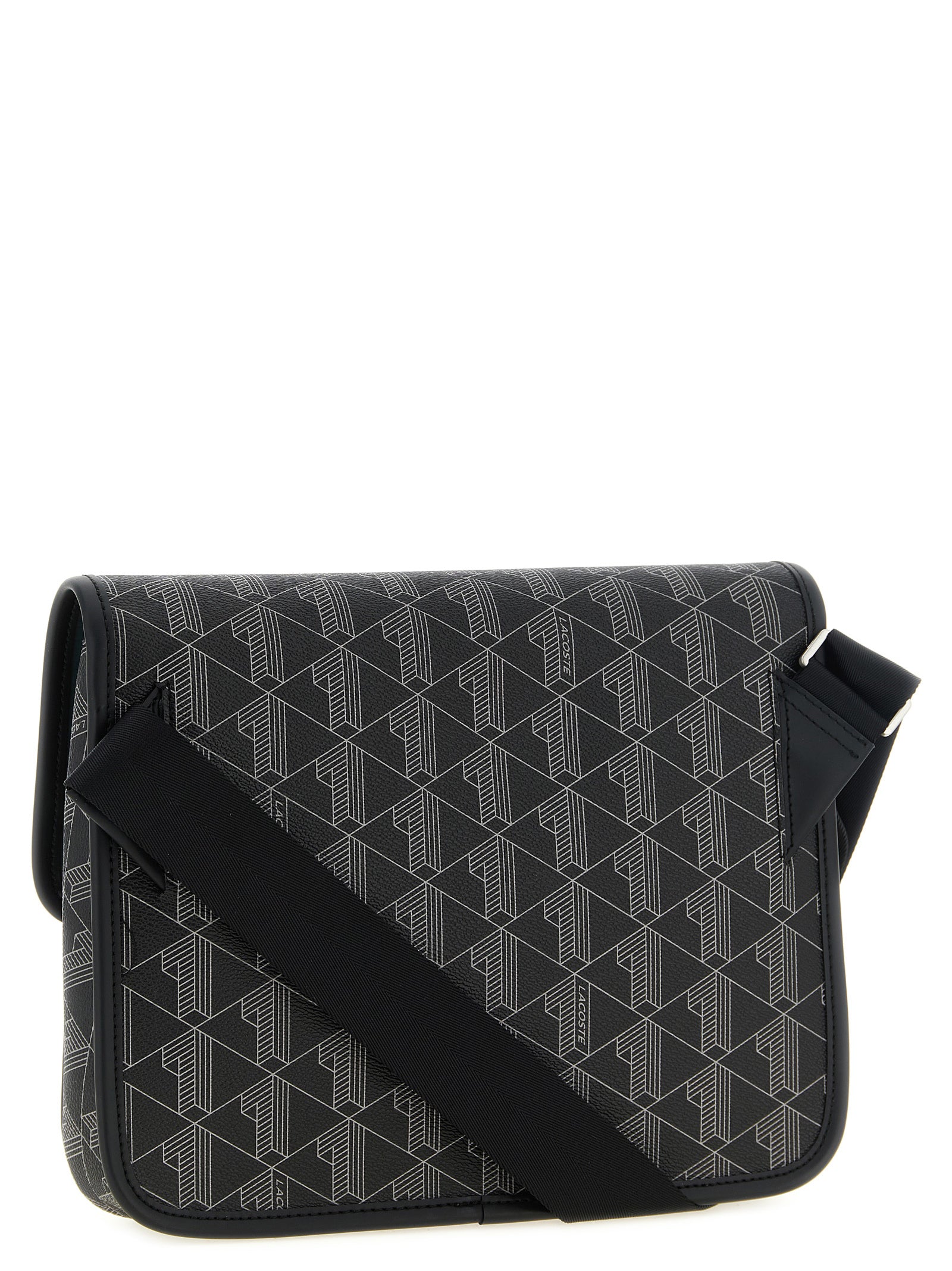 Lacoste Black Coated Material Crossbody Bag