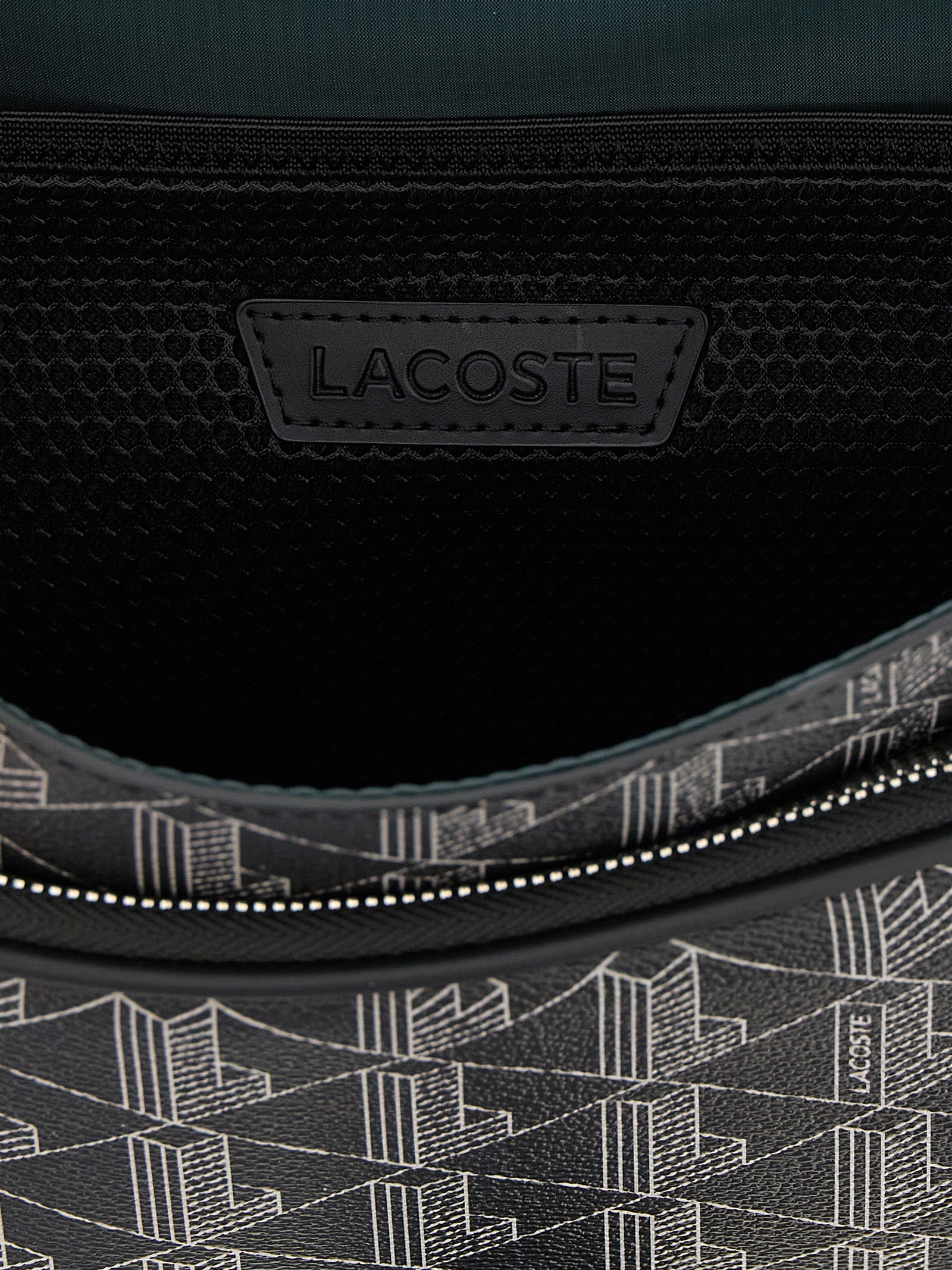 Lacoste Black Coated Material Crossbody Bag
