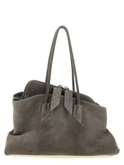 The Attico Dark Gray Suede Shoulder Bag