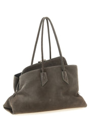 The Attico Dark Gray Suede Shoulder Bag