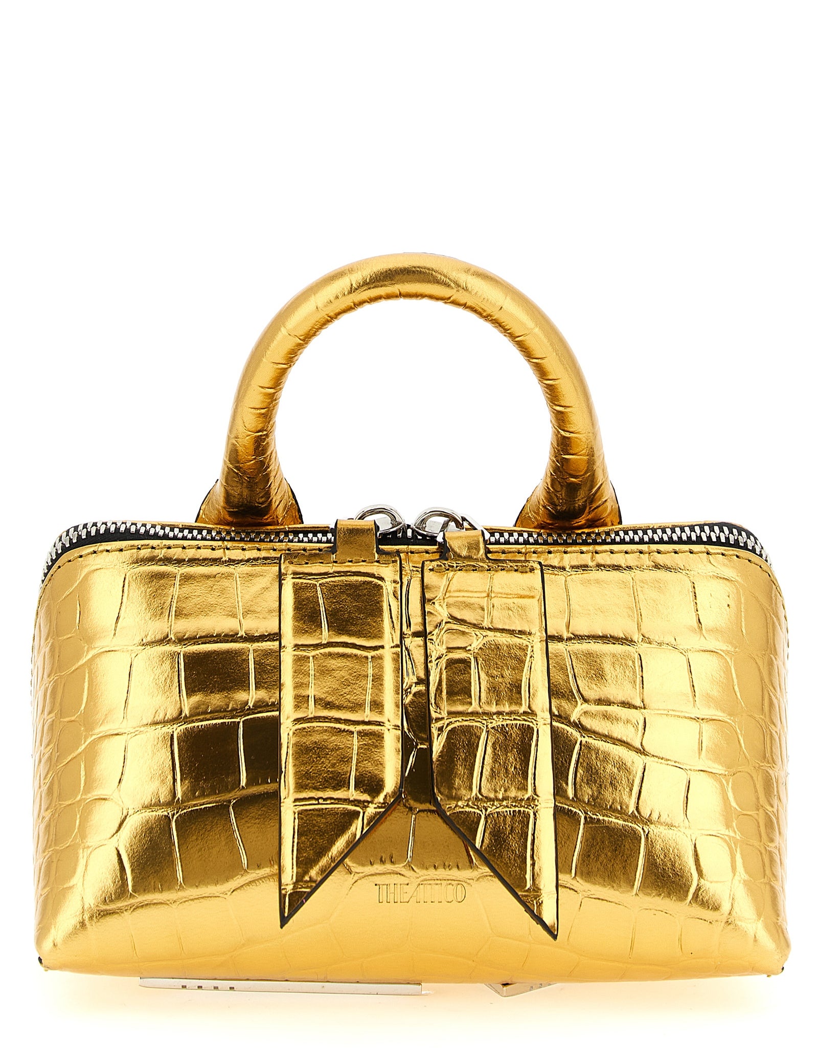 The Attico Gold Bovine Leather Mini Handbag