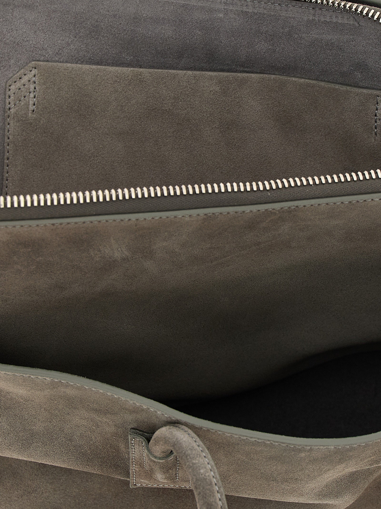 The Attico Dark Gray Suede Shoulder Bag