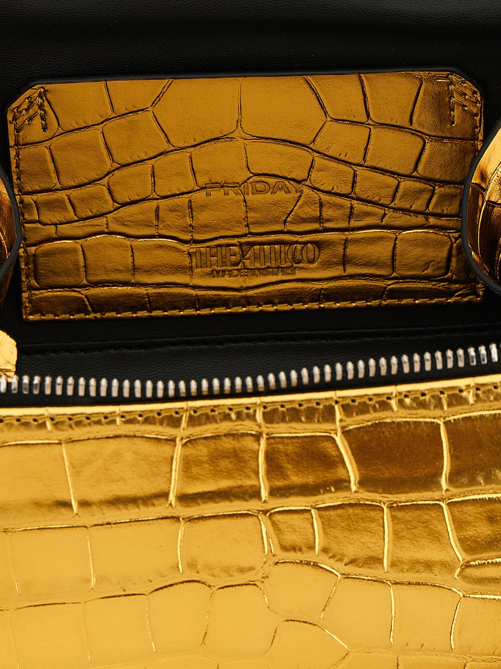The Attico Gold Bovine Leather Mini Handbag