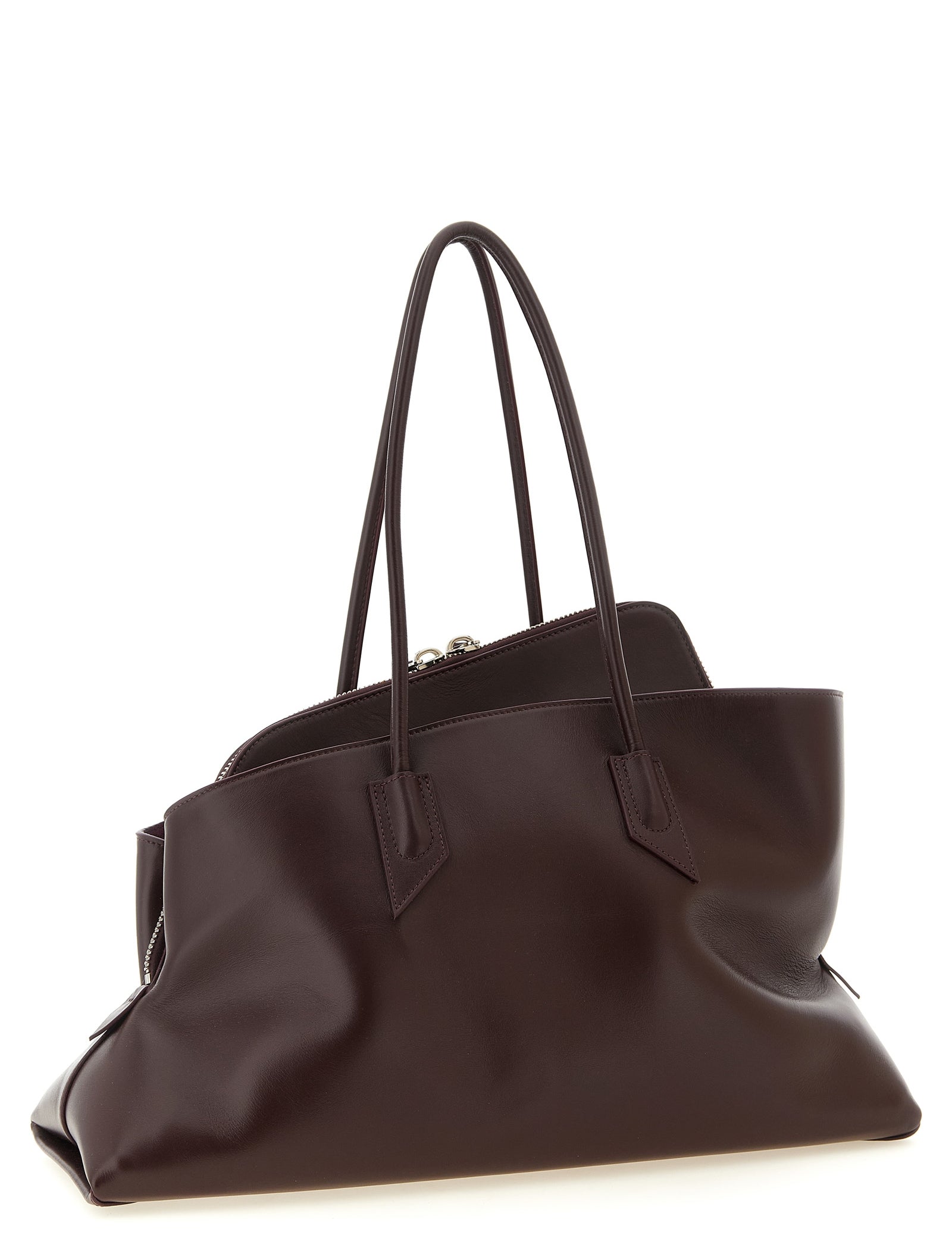 The Attico Purple Calf Leather Shoulder Bag